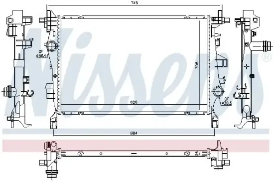Kühler, Motorkühlung NISSENS 606445 Bild Kühler, Motorkühlung NISSENS 606445