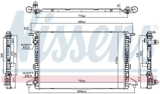 Kühler, Motorkühlung NISSENS 606463 Bild Kühler, Motorkühlung NISSENS 606463