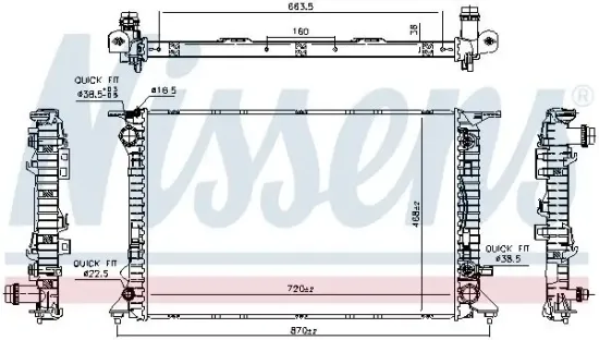 Kühler, Motorkühlung NISSENS 606466 Bild Kühler, Motorkühlung NISSENS 606466