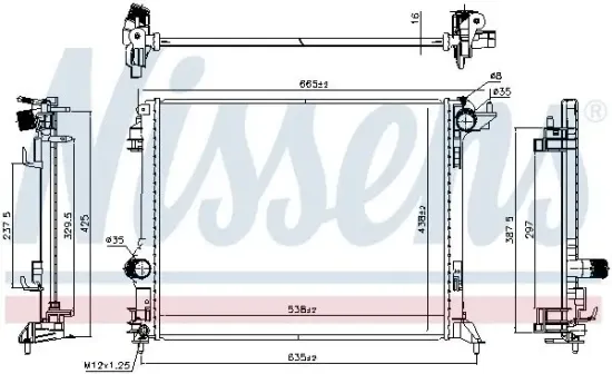 Kühler, Motorkühlung NISSENS 606472 Bild Kühler, Motorkühlung NISSENS 606472