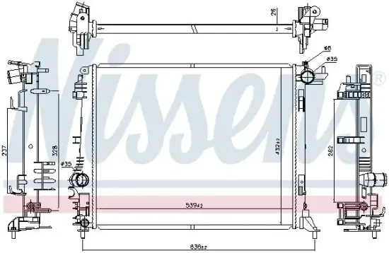 Kühler, Motorkühlung NISSENS 606473 Bild Kühler, Motorkühlung NISSENS 606473