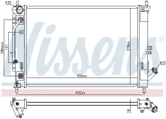 Kühler, Motorkühlung NISSENS 606476 Bild Kühler, Motorkühlung NISSENS 606476