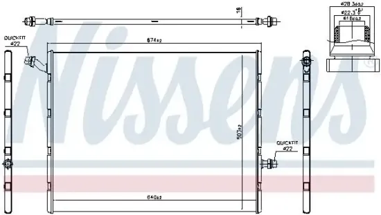 Kühler, Motorkühlung NISSENS 606497 Bild Kühler, Motorkühlung NISSENS 606497