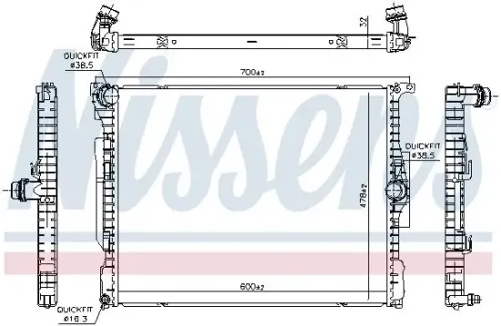 Kühler, Motorkühlung NISSENS 606514 Bild Kühler, Motorkühlung NISSENS 606514