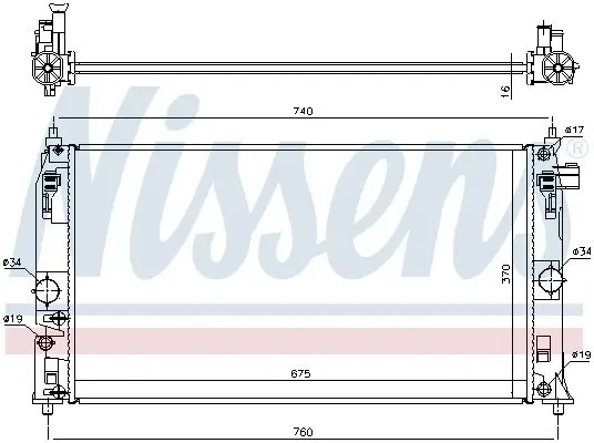 Kühler, Motorkühlung NISSENS 606543 Bild Kühler, Motorkühlung NISSENS 606543