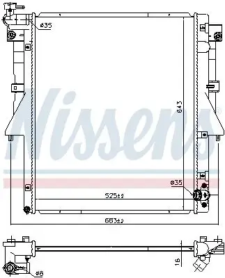 Kühler, Motorkühlung NISSENS 606549 Bild Kühler, Motorkühlung NISSENS 606549