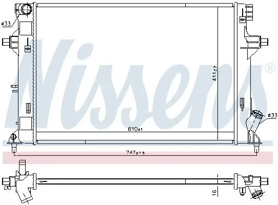 Kühler, Motorkühlung NISSENS 606552 Bild Kühler, Motorkühlung NISSENS 606552
