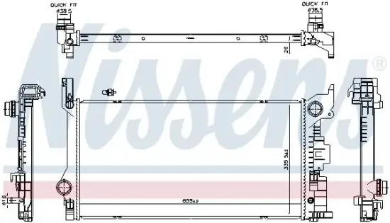 Kühler, Motorkühlung NISSENS 606565 Bild Kühler, Motorkühlung NISSENS 606565