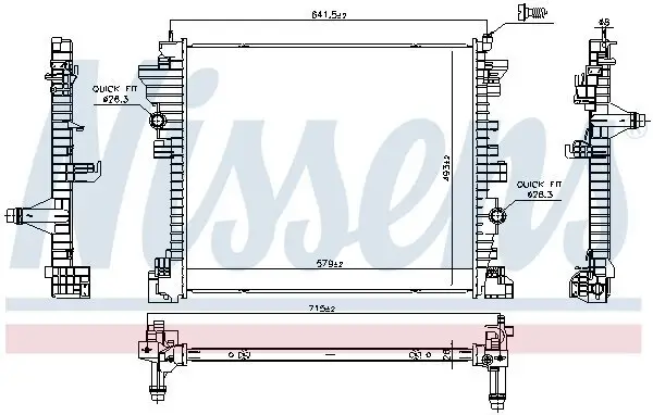 Kühler, Motorkühlung NISSENS 606568