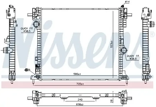 Kühler, Motorkühlung NISSENS 606571 Bild Kühler, Motorkühlung NISSENS 606571
