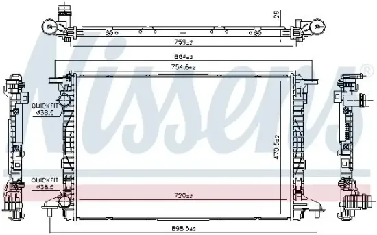 Kühler, Motorkühlung NISSENS 606573 Bild Kühler, Motorkühlung NISSENS 606573