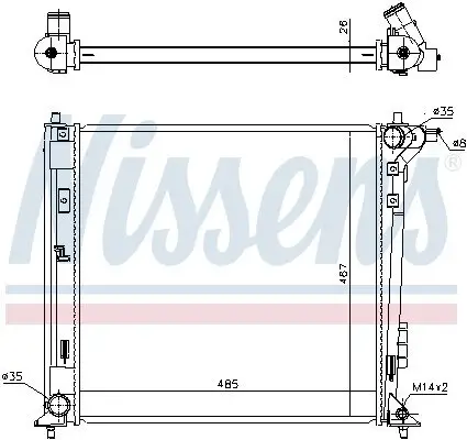 Kühler, Motorkühlung NISSENS 606605 Bild Kühler, Motorkühlung NISSENS 606605