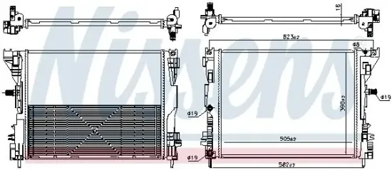 Kühler, Motorkühlung NISSENS 606653 Bild Kühler, Motorkühlung NISSENS 606653