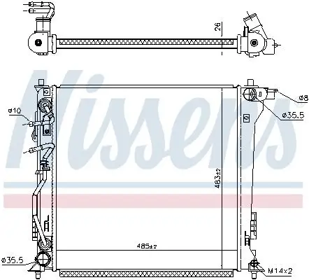 Kühler, Motorkühlung NISSENS 606673 Bild Kühler, Motorkühlung NISSENS 606673