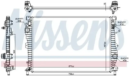 Kühler, Motorkühlung NISSENS 606681 Bild Kühler, Motorkühlung NISSENS 606681