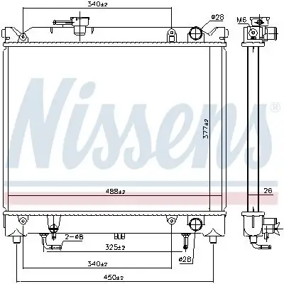 Kühler, Motorkühlung NISSENS 606692 Bild Kühler, Motorkühlung NISSENS 606692