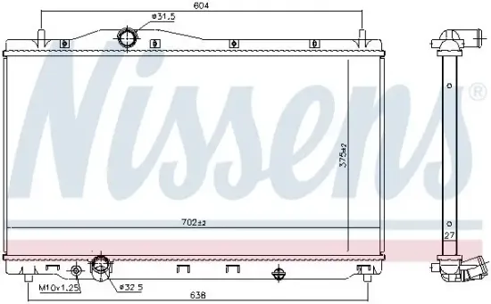 Kühler, Motorkühlung NISSENS 606701 Bild Kühler, Motorkühlung NISSENS 606701