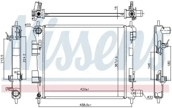 Kühler, Motorkühlung NISSENS 606702 Bild Kühler, Motorkühlung NISSENS 606702