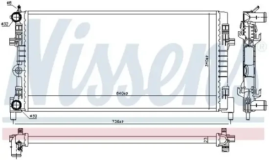 Kühler, Motorkühlung NISSENS 606722 Bild Kühler, Motorkühlung NISSENS 606722