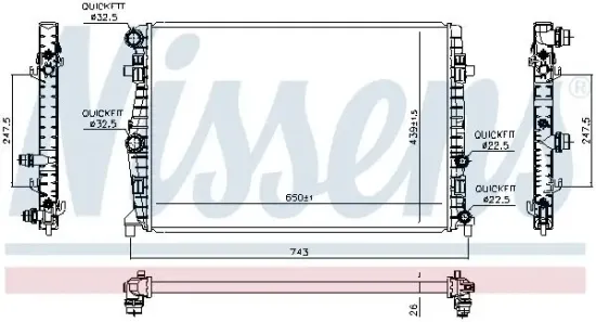 Kühler, Motorkühlung NISSENS 606723 Bild Kühler, Motorkühlung NISSENS 606723