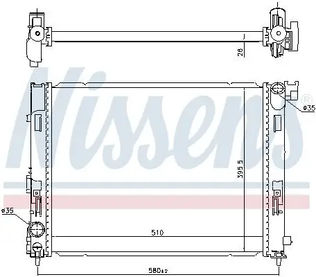 Kühler, Motorkühlung NISSENS 606725 Bild Kühler, Motorkühlung NISSENS 606725