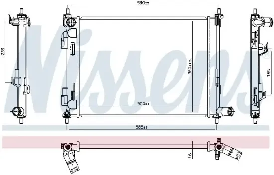 Kühler, Motorkühlung NISSENS 606733 Bild Kühler, Motorkühlung NISSENS 606733