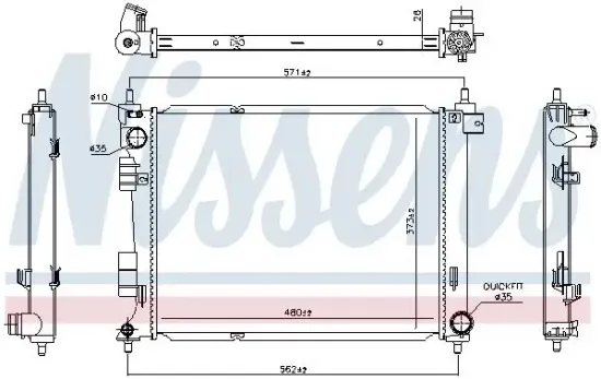 Kühler, Motorkühlung NISSENS 606735 Bild Kühler, Motorkühlung NISSENS 606735