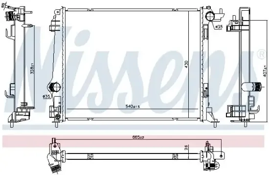 Kühler, Motorkühlung NISSENS 606761 Bild Kühler, Motorkühlung NISSENS 606761