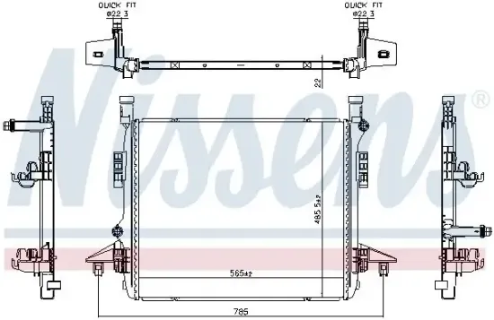 Kühler, Motorkühlung NISSENS 606780 Bild Kühler, Motorkühlung NISSENS 606780