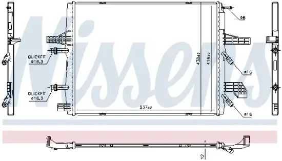 Kühler, Motorkühlung NISSENS 606782 Bild Kühler, Motorkühlung NISSENS 606782