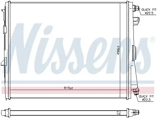 Kühler, Motorkühlung NISSENS 606784 Bild Kühler, Motorkühlung NISSENS 606784