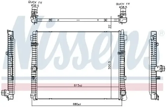 Kühler, Motorkühlung NISSENS 606785 Bild Kühler, Motorkühlung NISSENS 606785