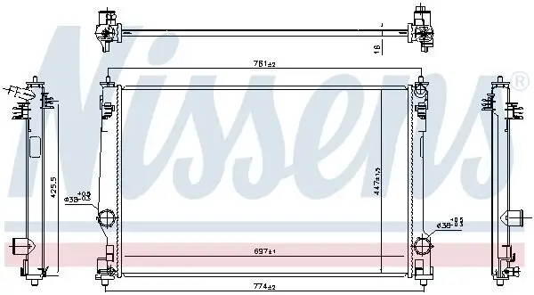 Kühler, Motorkühlung NISSENS 606786