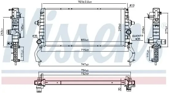Kühler, Motorkühlung NISSENS 606801 Bild Kühler, Motorkühlung NISSENS 606801