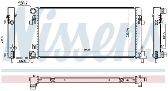 Kühler, Motorkühlung NISSENS 606809 Bild Kühler, Motorkühlung NISSENS 606809