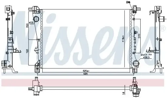 Kühler, Motorkühlung NISSENS 606810 Bild Kühler, Motorkühlung NISSENS 606810