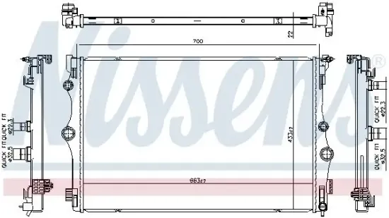 Kühler, Motorkühlung NISSENS 606815 Bild Kühler, Motorkühlung NISSENS 606815