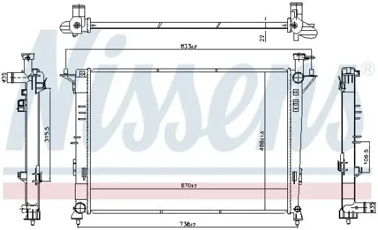 Kühler, Motorkühlung NISSENS 606824 Bild Kühler, Motorkühlung NISSENS 606824