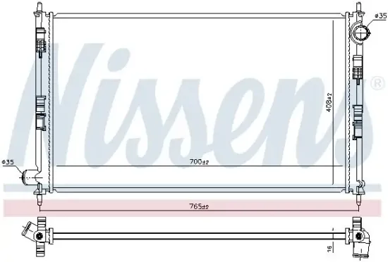 Kühler, Motorkühlung NISSENS 606855 Bild Kühler, Motorkühlung NISSENS 606855