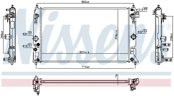 Kühler, Motorkühlung NISSENS 606858