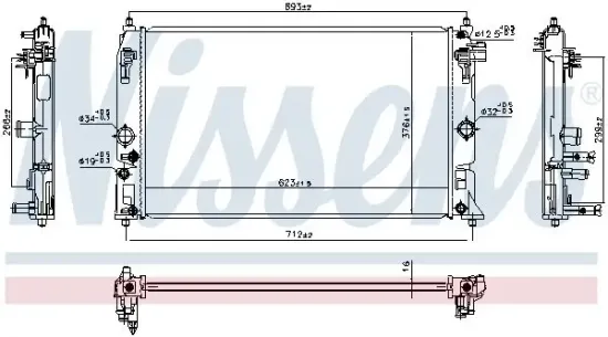 Kühler, Motorkühlung NISSENS 606858 Bild Kühler, Motorkühlung NISSENS 606858