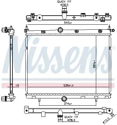 Kühler, Motorkühlung NISSENS 606859 Bild Kühler, Motorkühlung NISSENS 606859