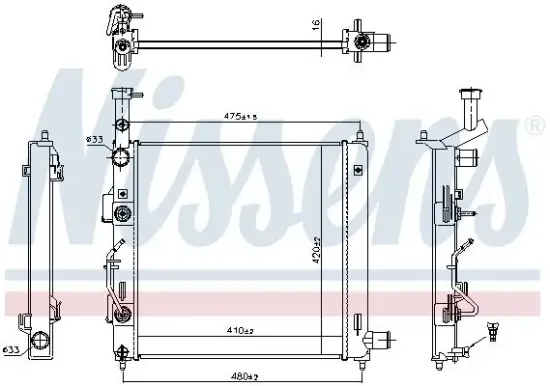 Kühler, Motorkühlung NISSENS 606866 Bild Kühler, Motorkühlung NISSENS 606866