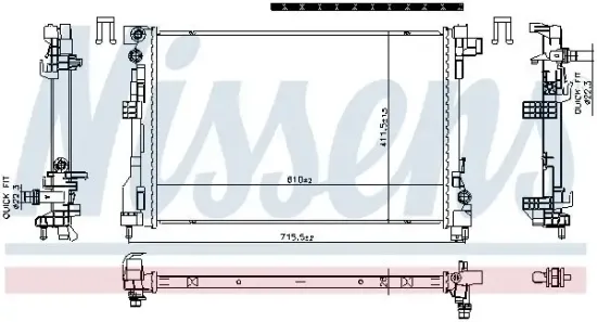 Kühler, Motorkühlung NISSENS 606869 Bild Kühler, Motorkühlung NISSENS 606869