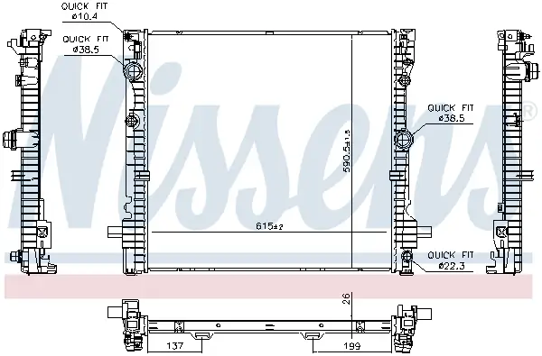Kühler, Motorkühlung NISSENS 606876