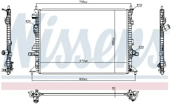 Kühler, Motorkühlung NISSENS 606908 Bild Kühler, Motorkühlung NISSENS 606908