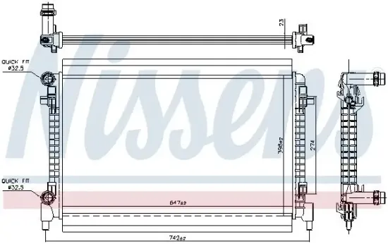 Kühler, Motorkühlung NISSENS 606909 Bild Kühler, Motorkühlung NISSENS 606909