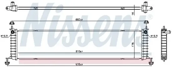 Kühler, Motorkühlung NISSENS 606915 Bild Kühler, Motorkühlung NISSENS 606915