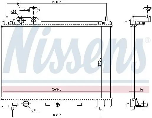 Kühler, Motorkühlung NISSENS 606951 Bild Kühler, Motorkühlung NISSENS 606951