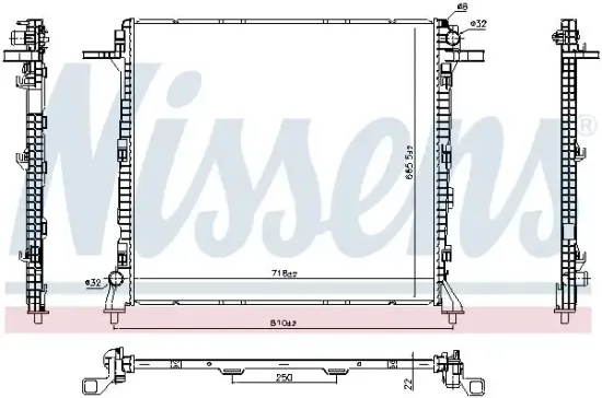 Kühler, Motorkühlung NISSENS 606982 Bild Kühler, Motorkühlung NISSENS 606982